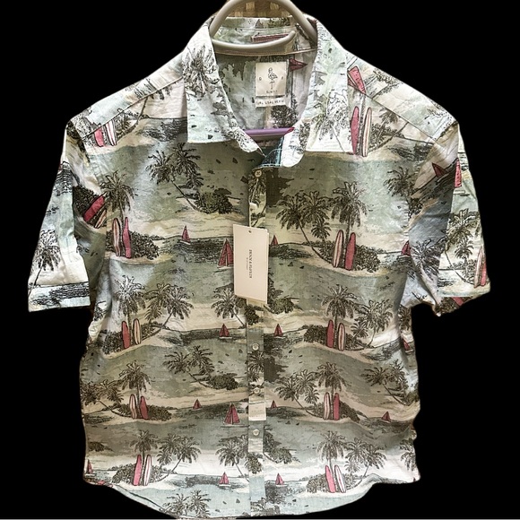 Denim & Flower Men's Tropical Print Shirt - size L - Picture 1 of 11